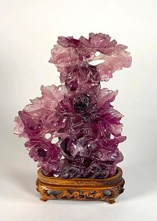 Chinese Carved Amethyst Vase