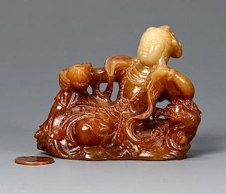 Chinese Jade Figural Buddha Carving