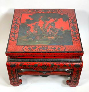 A Chinese Red Lacquer Stand