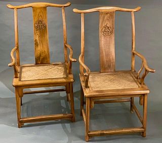 Pair of Chinese Ming Style Jumu Armchairs