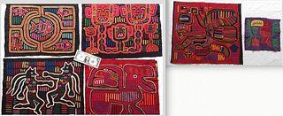 Collection of Six Mola Textiles, Panama