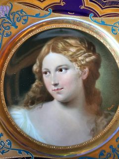 A Limoges/Vienna Hand Painted Portrait Plate