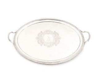 A George III Silver Two-Handled Oval Tray
Length over handles 26 1/2 x width 17 inches.