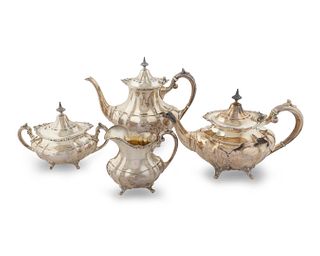 An American Silver Four-Piece Tea and Coffee Service
Height of coffee pot 9 x length 11 1/8 inches