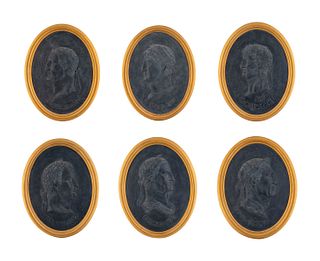 Six Framed Relief Plaques of Roman Emperors
Overall, 17 1/2 x 13 1/2 inches.