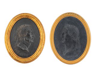 A Pair of Framed Relief Plaques of Roman Emperors
Frame, 19 x 15 inches.