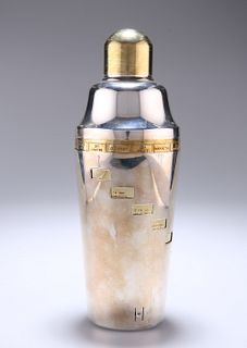 A NAPIER SILVER-PLATED "TELLS-U-HOW" COCKTAIL SHAK