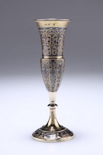 A RUSSIAN SILVER-GILT AND NIELLO FLUTE
 Moscow, c.