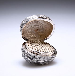 A RARE VICTORIAN NOVELTY SILVER NUTMEG GRATER
 by 