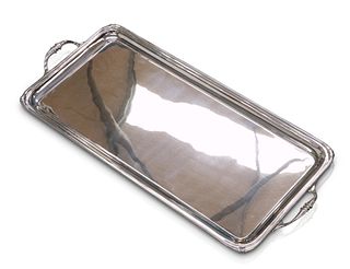 A GEORGE V SILVER TWO-HANDLED TRAY
 by Atkin Broth