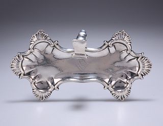 A GEORGE III SILVER SNUFFERS STAND
 by Ebenezer Co