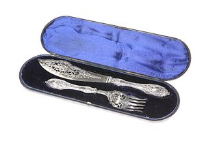 A PAIR OF VICTORIAN SILVER FISH SERVERS
 by Henry 