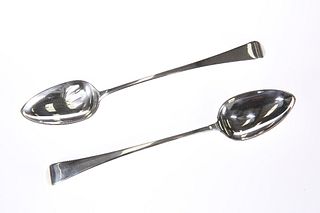 A PAIR OF GEORGE III SILVER BASTING SPOONS
 by Tho