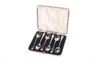 A SET OF SIX GEORGE V SILVER GOLFING TEASPOONS
 by