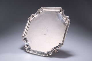 A GEORGE II SILVER SALVER
 by Peter Archambo, Lond