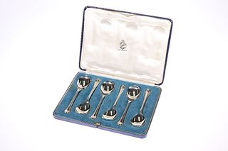 A SET OF SIX GEORGE VI SILVER DESSERT SPOONS
 by T