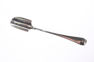 AN EDWARDIAN SILVER CHEESE SCOOP
 by Goldsmiths & 