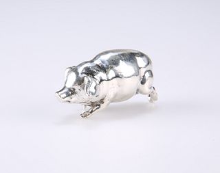 A SILVER MODEL OF A PIG
 import mark for Sheffield