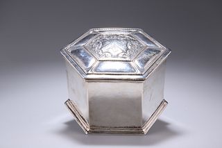 AN ARTS AND CRAFTS SILVER BOX
 by Omar Ramsden & A