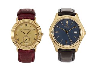 TWO WRIST WATCHES
 the first Zenith, the second Ti
