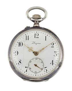 A CONTINENTAL SILVER POCKET WATCH
 by Longines
 Ci