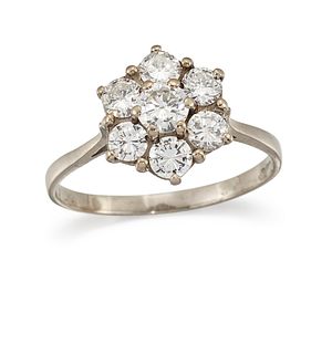 A DIAMOND CLUSTER RING
 Composed of a cluster of b