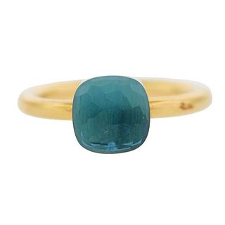 Pomellato Nudo 18k Gold Blue Topaz Ring