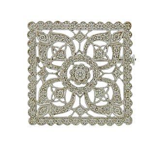 14k Gold Dimond Lace Brooch Pin