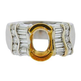 18k  Gold Diamond Engagement Ring Setting