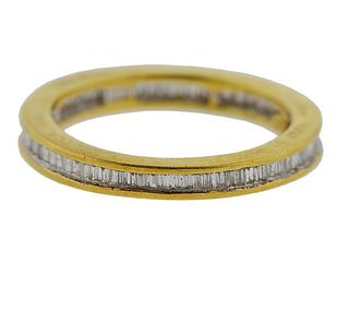 18k Gold  Diamond Eternity Wedding Band Ring 