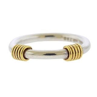 Tiffany &amp; Co 18k Gold Silver Band Ring