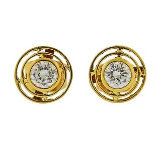 18k Gold Diamond Stud Earrings