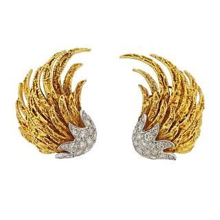 1970s 148 Gold  Diamond Earrings