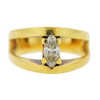18k Gold Marquise Diamond Ring