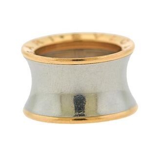 Bvlgari Bulgari B.Zero1 18k Gold Steel Wide Band Ring