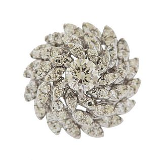 14K Gold Diamond Cluster Dome Ring