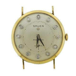 Gruen Precision Vintage 14k Gold Diamond Watch Head