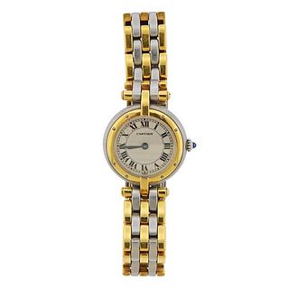 Cartier Panthere 18k Gold Steel Lady&#39;s Watch C01017