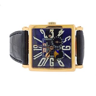 Roger Dubuis 18k Rose Gold Golden Square Perpetual Calendar Watch