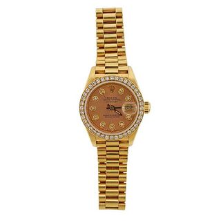Rolex President 18k Gold Diamond Watch 69178