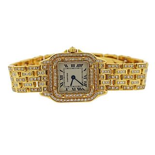 Cartier Panthere 18k Gold Diamond Watch CO1018