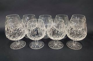 SET, 9 WATERFORD "LISMORE" CRYSTAL BRANDY SNIFTERS