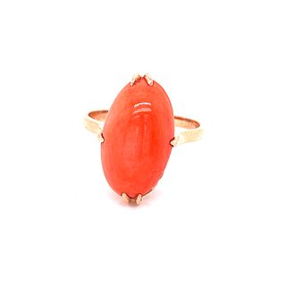 Victorian 18k Gold Coral Ring