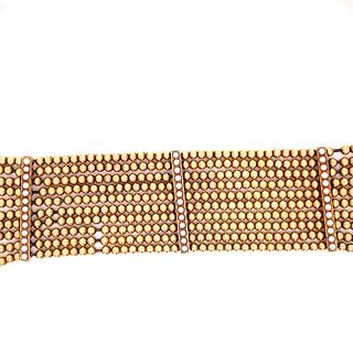 14k Yellow Gold Pearls Victorian Bracelet 