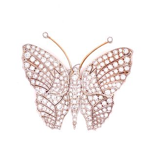 18k Gold Diamonds Butterfly Brooch