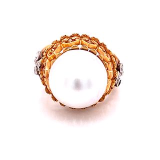 18k Gold Pearl Ring