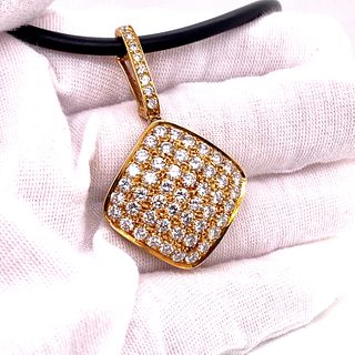 18k Gold Diamond Rubber Pendant 