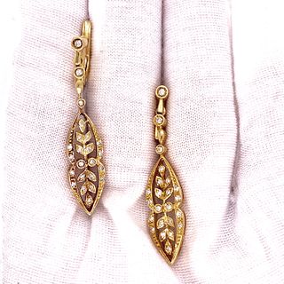 18k Gold Diamond Earrings 