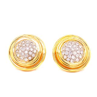 14k Diamond Round Earrings