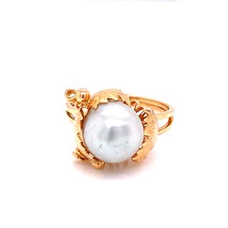 14k Gold Pearl Ring 